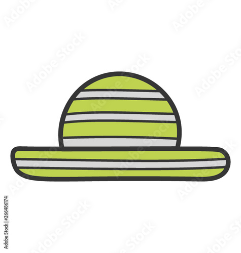 Hat icon in doodle vector design.