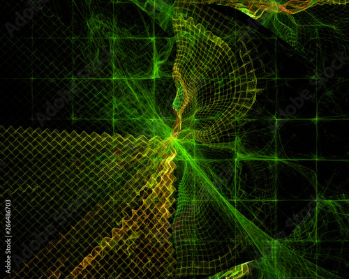  abstract digital fractal, fantasy design scientific explosion