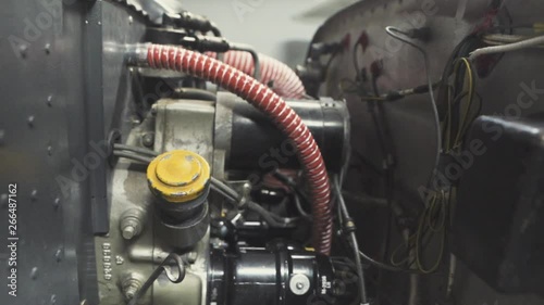 Detail view of a small plane engine