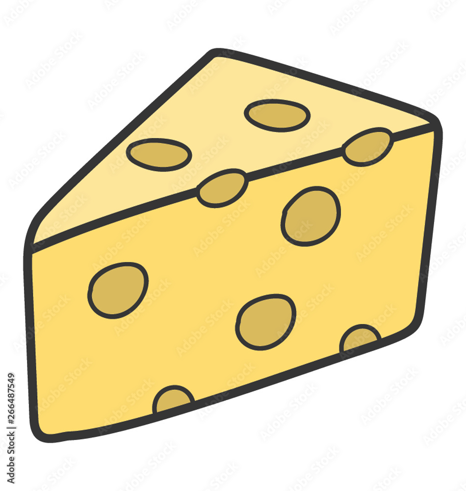 Doodle icon design of a cheese icon. Doodle icon design of a cheese icon.