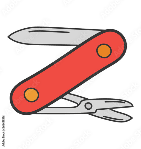 Doodle design of utility knife icon.