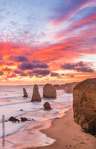 Sunset at Twelve Apostles, Great Ocean Road, Victoria, Australia photo