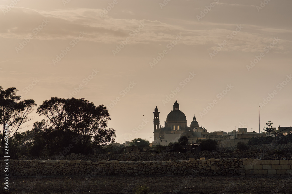 View to the Rotunda St. John Baptist Church on Gozo