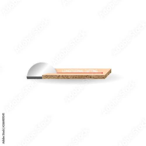 Cutting cutting chipboard. Vector illustration