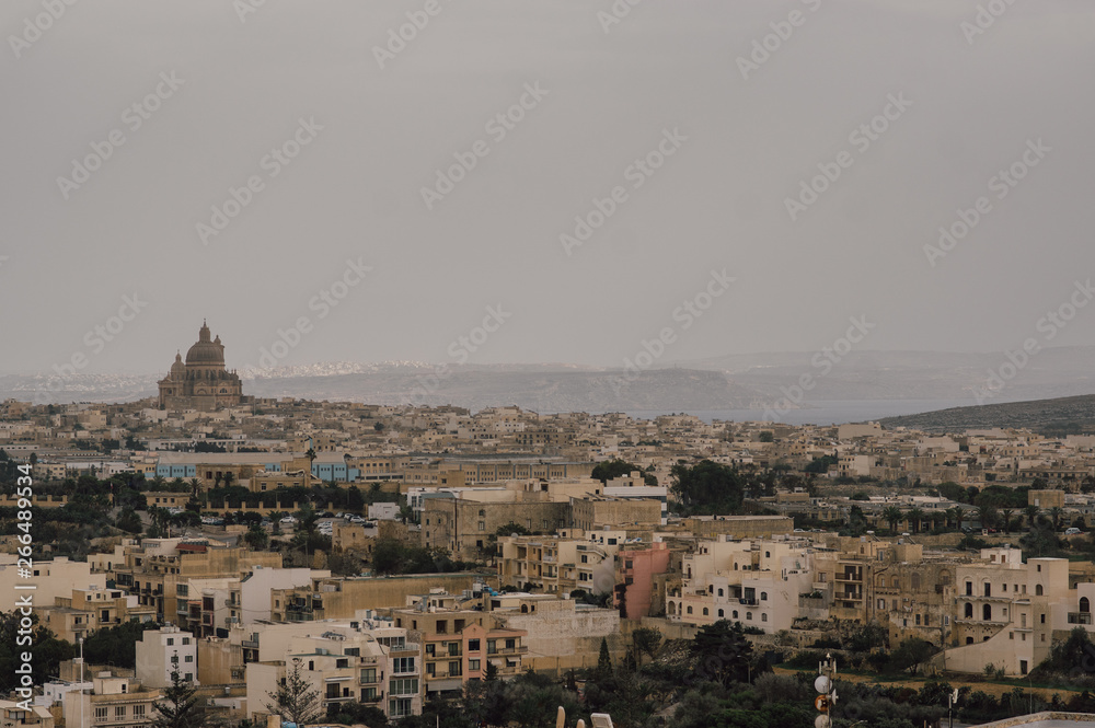 Fototapeta premium View to the Rotunda St. John Baptist from Cittadella in Victoria, Malta