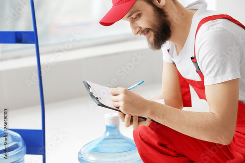Delivery courier with bottl...
