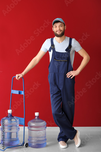 Delivery courier with bottl...