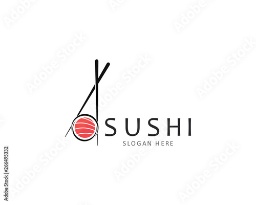 Sushi logo template vector icon for japanese food illustration design 