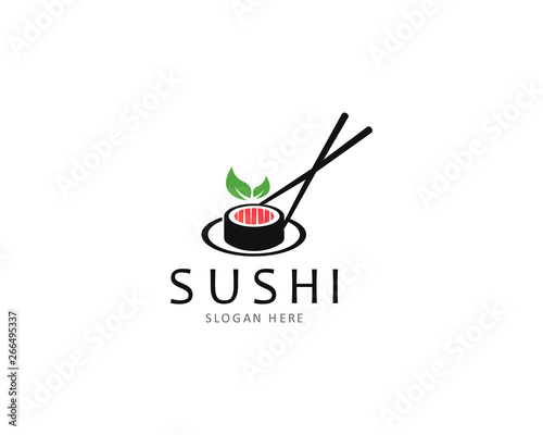 Sushi logo template vector icon for japanese food illustration design 