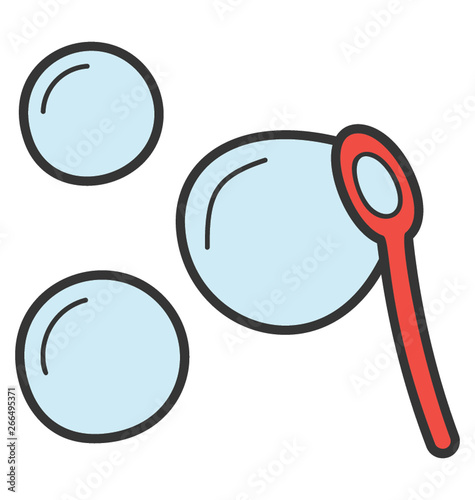 Bubble blow icon in doodle design.