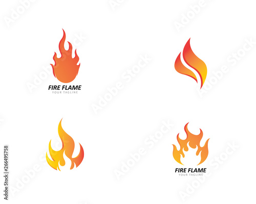 Fire flame Logo Template vector icon Oil, gas and energy logo 