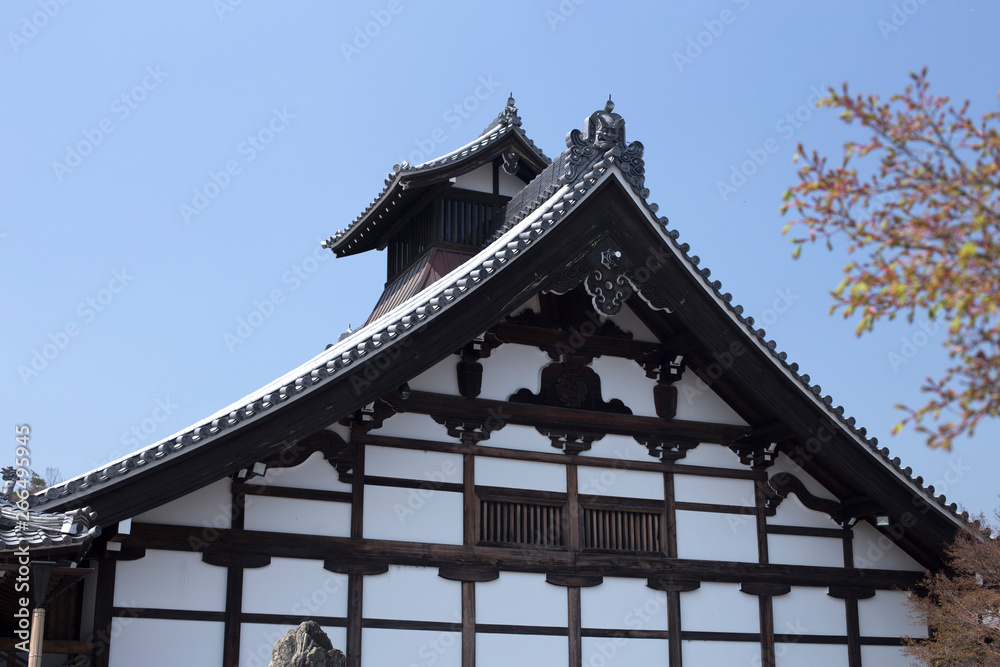 Rooftops and facada of Kogenji temple on a sunny day in Kyoto Rooftops and facada of Kogenji temple on a sunny day in Kyoto