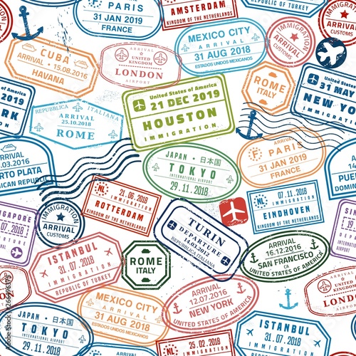 Travel seamless background