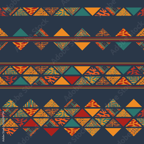 Seamless patterns background with triangles and different colors
