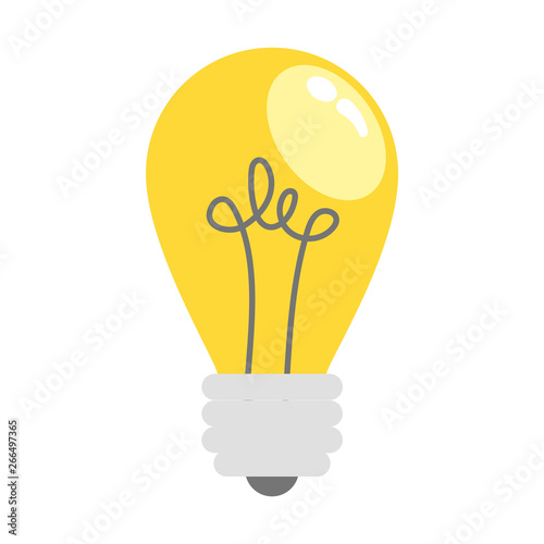 Lightbulb icon sign flat style design vector illustration isolated on white background. Idea symbol concept.