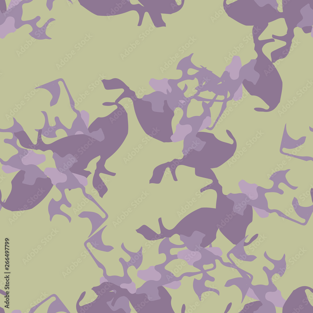 UFO urban camouflage of various shades of green and violet colors UFO urban camouflage of various shades of green and violet colors