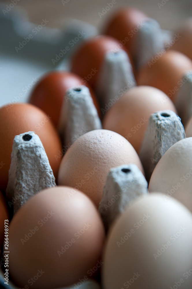 Chicken eggs are arranged in a gradient color tone and gold color in eco cartoon Chicken eggs are arranged in a gradient color tone and gold color in eco cartoon