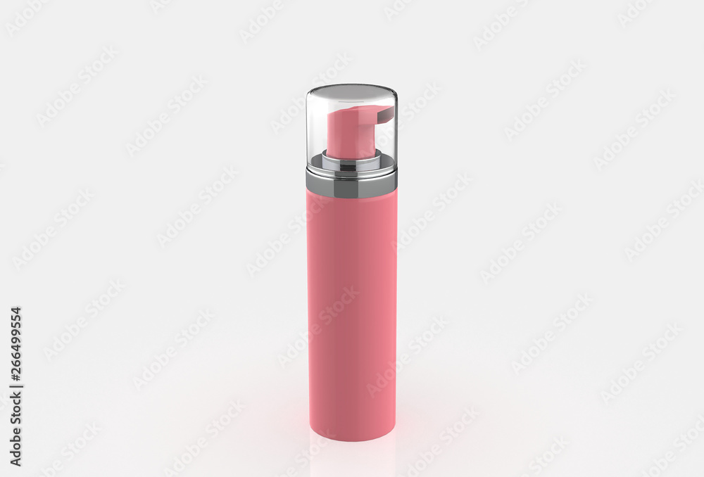 Realistic Cosmetic bottle can sprayer container. Dispenser for cream, soups, foams and other cosmetics With lid. 3d illustration Realistic Cosmetic bottle can sprayer container. Dispenser for cream, soups, foams and other cosmetics With lid. 3d illustration