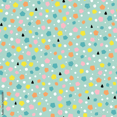 Abstract shapes hand-drawn seamless pattern