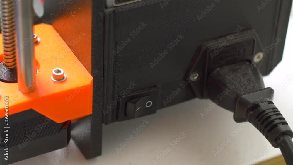 Turning off a 3D printer. Turning off a 3D printer.