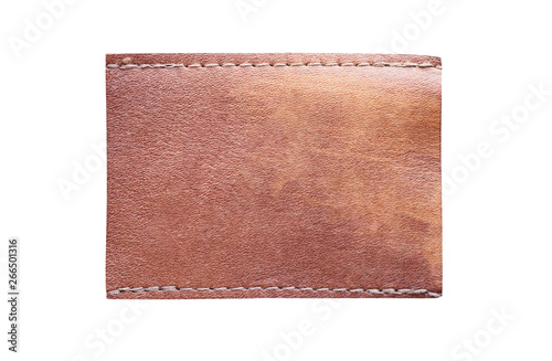 Blank jeans leather label texture isolated on white background