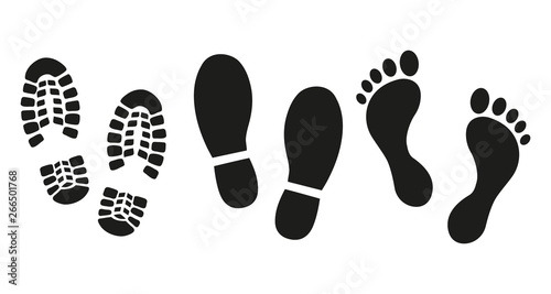 Human footprints icon set. photo