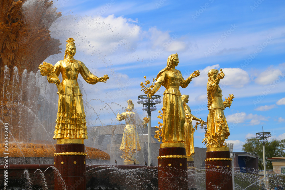 Obraz premium Miracle Wonderful photo of the Golden Fountain Friendship