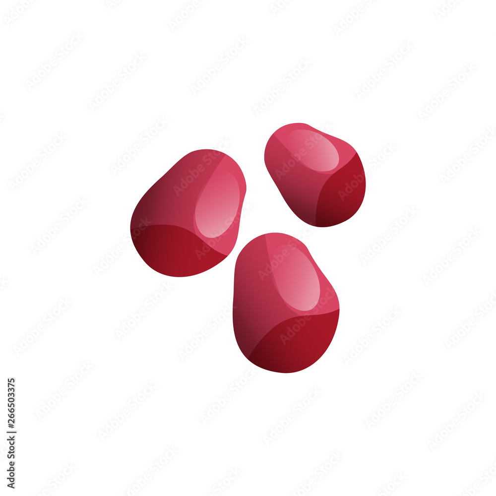 Pomegranate seeds on a white background . Pomegranate seeds on a white background .