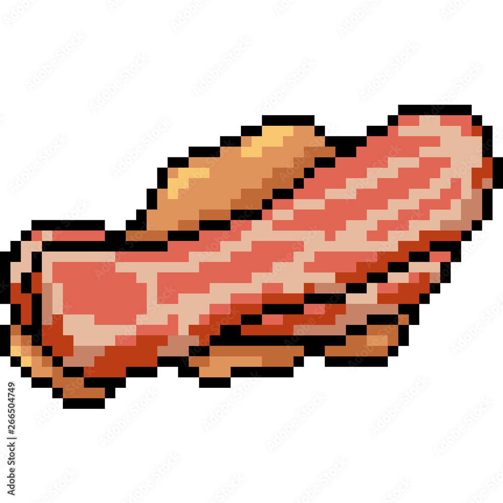 vector pixel art bacon vector pixel art bacon