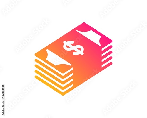 Cash money icon. Banking currency sign. Dollar or USD symbol. Classic flat style. Gradient usd currency icon. Vector