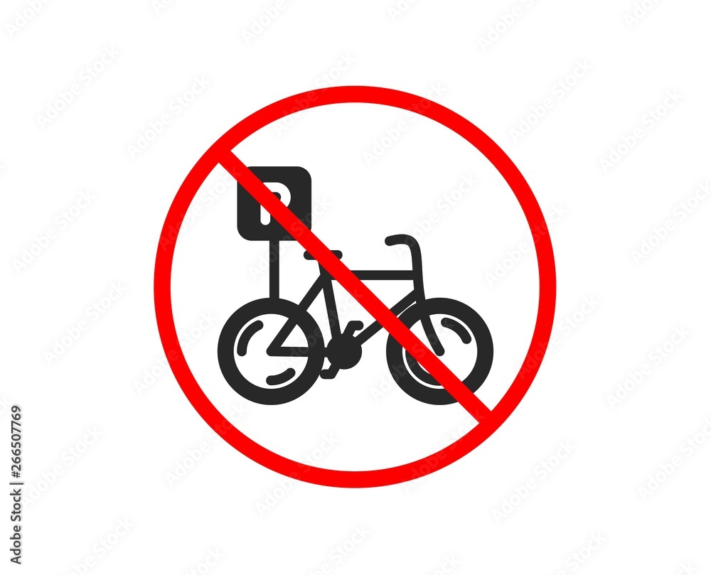No or Stop. Bicycle parking icon. Bike park sign. Public transport place symbol. Prohibited ban stop symbol. No bicycle parking icon. Vector No or Stop. Bicycle parking icon. Bike park sign. Public transport place symbol. Prohibited ban stop symbol. No bicycle parking icon. Vector
