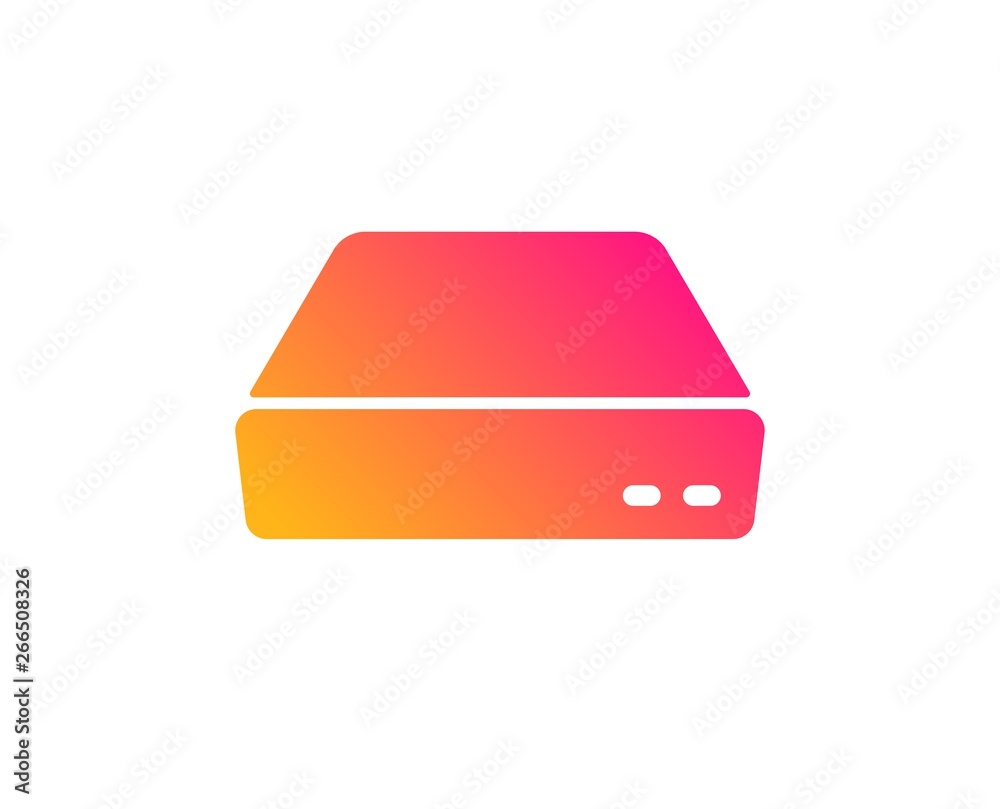 Smallest Desktop Computer Icon Mini pc icon. Small computer device sign. Classic flat style. Gradient ...