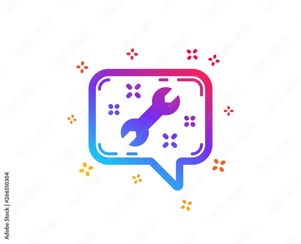 Spanner tool icon. Repair service chat sign. Fix instruments symbol. Dynamic shapes. Gradient design spanner icon. Classic style. Vector Spanner tool icon. Repair service chat sign. Fix instruments symbol. Dynamic shapes. Gradient design spanner icon. Classic style. Vector