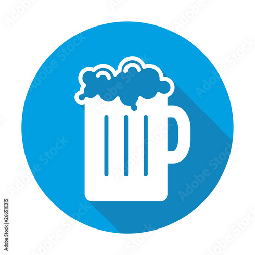 Beer vector blue icon in modern flat style isolated. Beer can support is good for your web design.