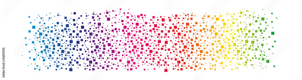 Fototapeta premium Vector background with colorful geometric pattern, digital pixel in rainbow colors