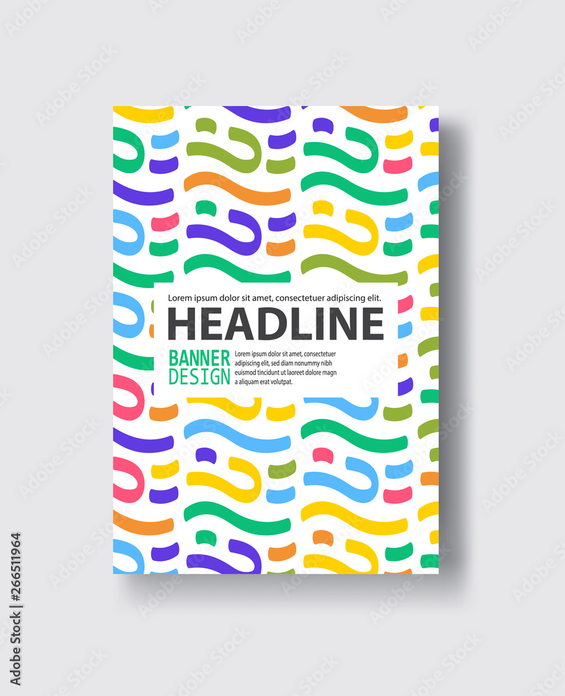 Fototapeta premium Covers with flat geometric pattern. Cool colorful backgrounds.