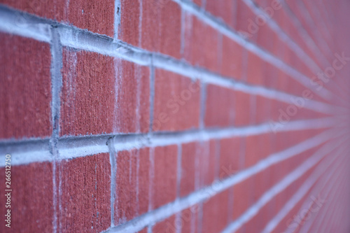 Perspective red brick wall texture background