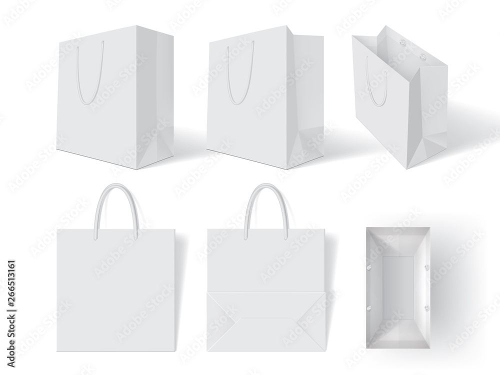 white paper bag on white background mock up white paper bag on white background mock up