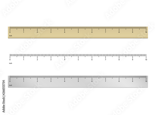 Inch and metric rulers