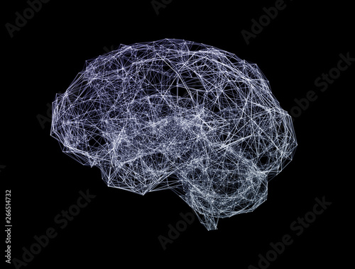 Artificial intelligence concept. Network human brain. Abstract futuristic science and technology background. 