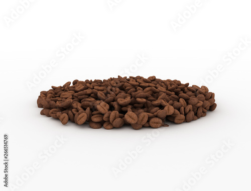 Coffee beans isolated on white background. 3D illustration
