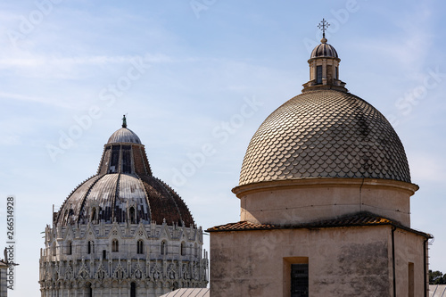 Принти на полотні PISA, TUSCANY/ITALY  - APRIL 18 : Exterior view of the Baptistery and cathedral