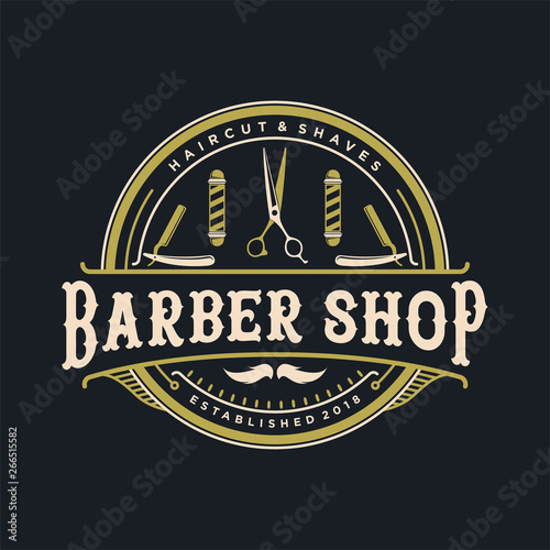 Barber shop vintage logo