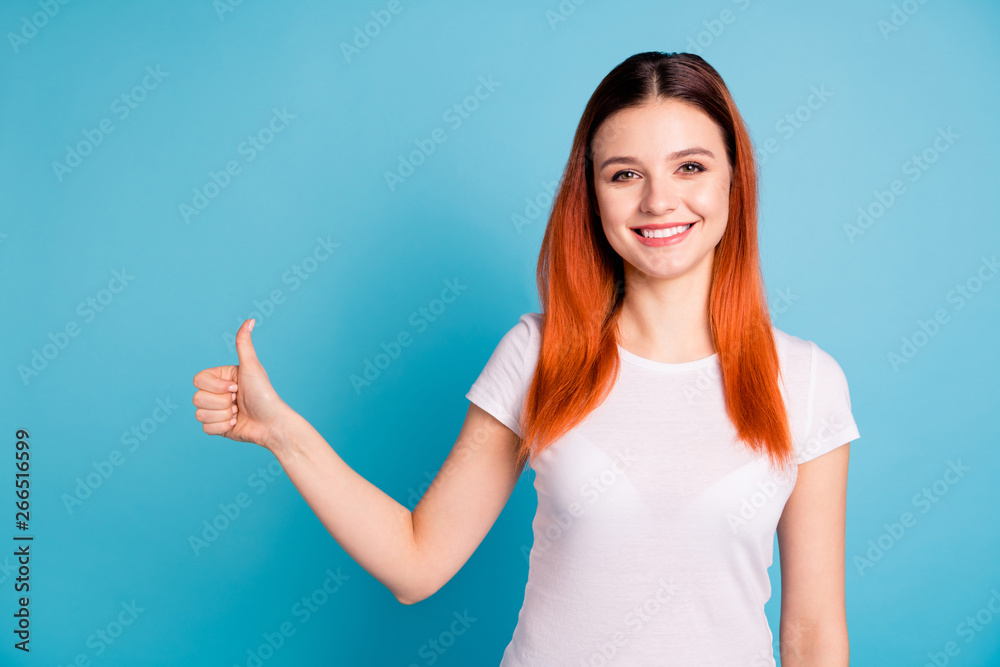 Portrait of charming cute teen teenager give advert advertisement done excellent choice decision recommendation dressed fashionable youth clothes satisfied content isolated blue background Portrait of charming cute teen teenager give advert advertisement done excellent choice decision recommendation dressed fashionable youth clothes satisfied content isolated blue background