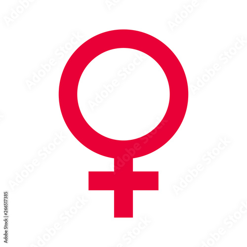 Venus symbol flat line icon on white background for international womens day banners, posters, invitations, cards.