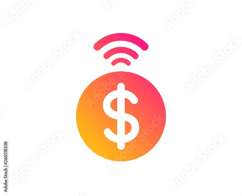 Contactless payment icon. Dollar exchange sign. Finance symbol. Classic flat style. Gradient contactless payment icon. Vector