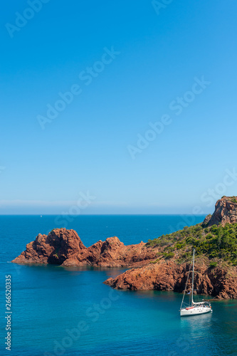 Rocky coastline near Le Trayas photo