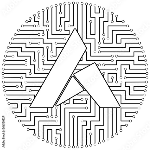 Ardor - cryptocurrency coin. Vector thin line design single isolated icon. Lineart illustration on white background