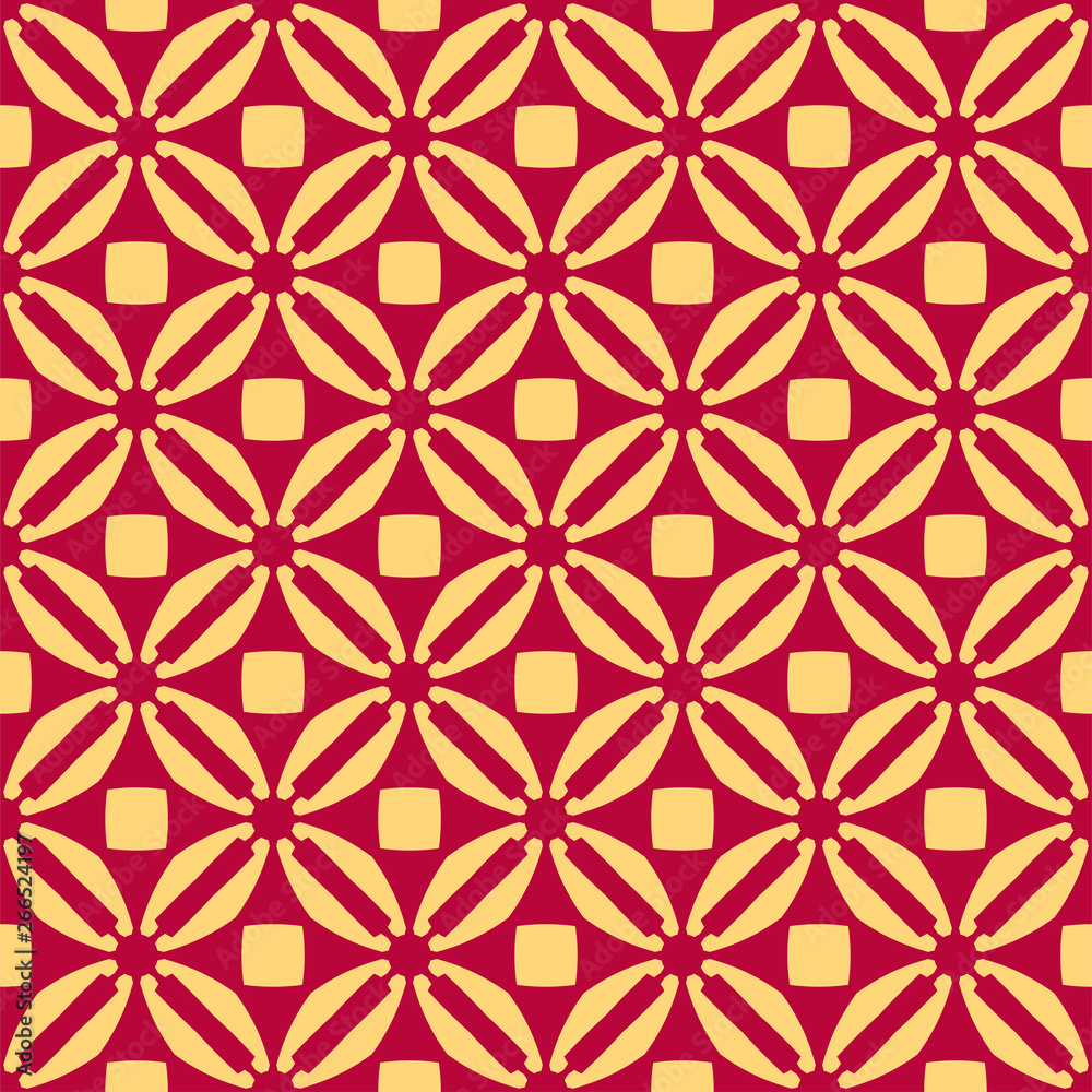 Red pattern on yellow background. Seamless pattern. Abstract. Red pattern on yellow background. Seamless pattern. Abstract.