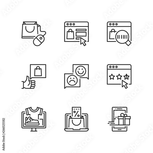 Outline icons. E-commerce